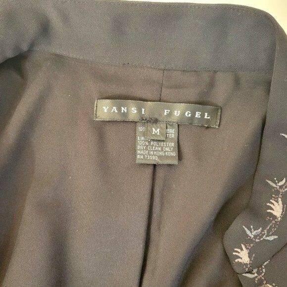 Yansi Fugel Beaded Black Chiffon Jacket Size Medium - Picture 3 of 6